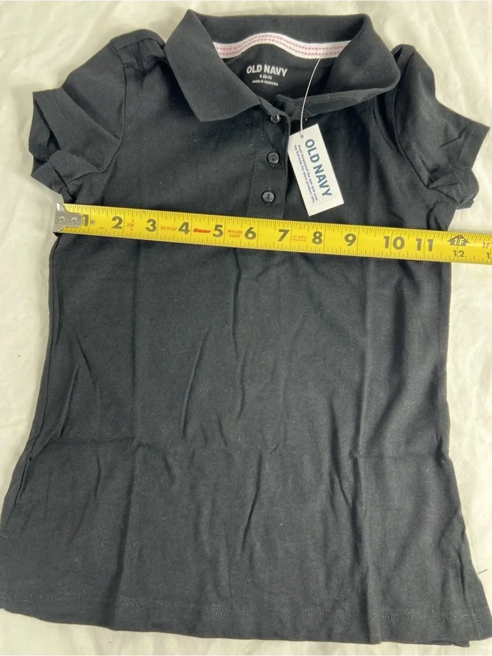 3-Old Navy Polo Shirt Girls, Black Short Sleeve, School Uniform, Small 6-7